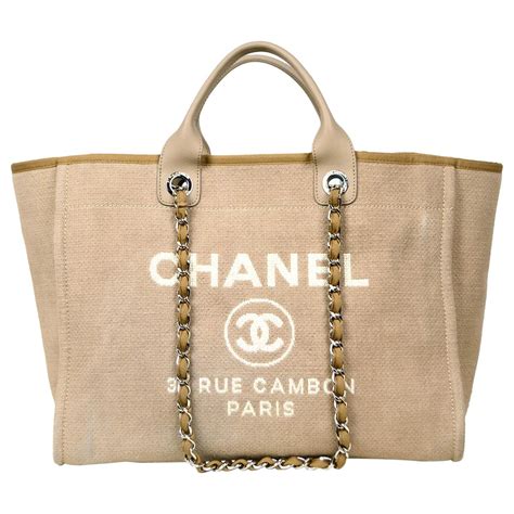 chanel shopper deauville beige|Chanel deauville bag.